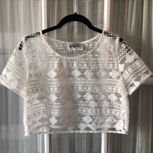 Lace Overlay Top